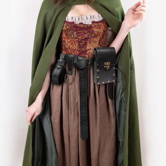Leather Waist Pouch Vintage Medieval Fanny Pack Crossbody Cosplay Accessory